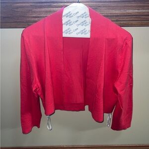 Calvin Klein Dark Fuchsia Pink Open Front Cropped Cardigan Sweater XL